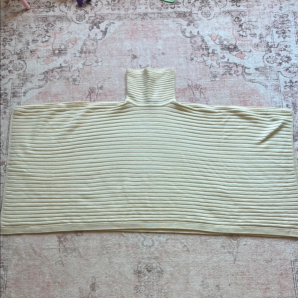 Ralph Lauren Cream Ribbed Poncho